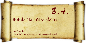 Boháts Alvián névjegykártya